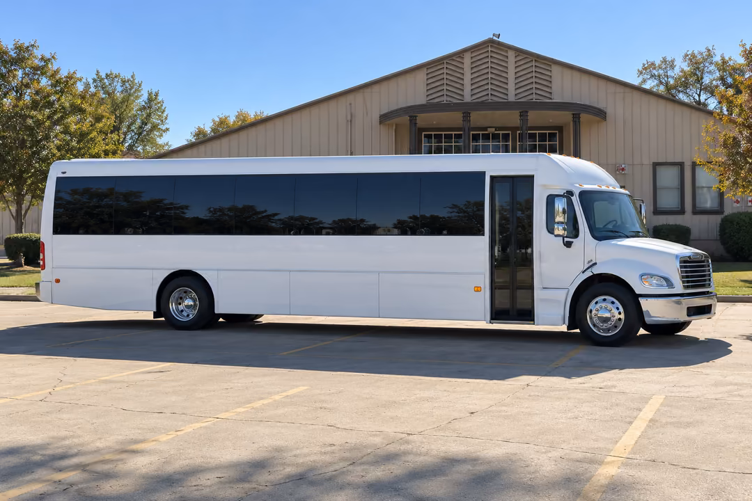 Turlock 50 passenger party bus rental exterior