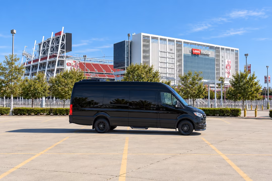 Union City 14 passenger Sprinter limo rental exterior