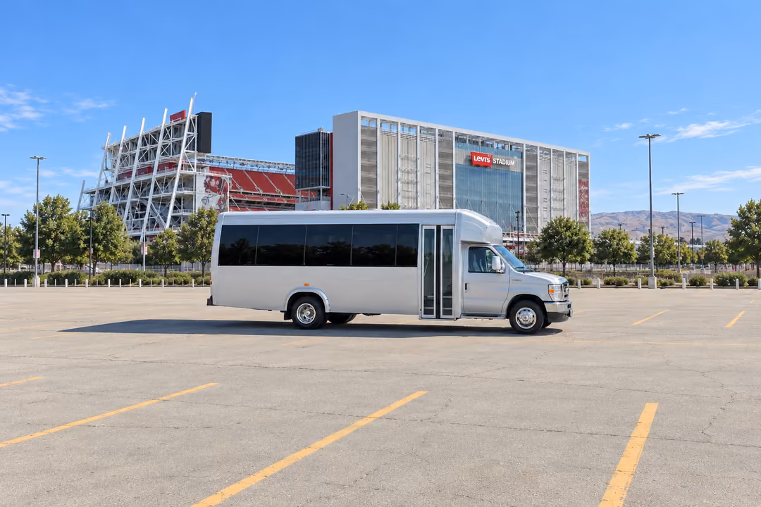 Union City 18 passenger party bus rental exterior