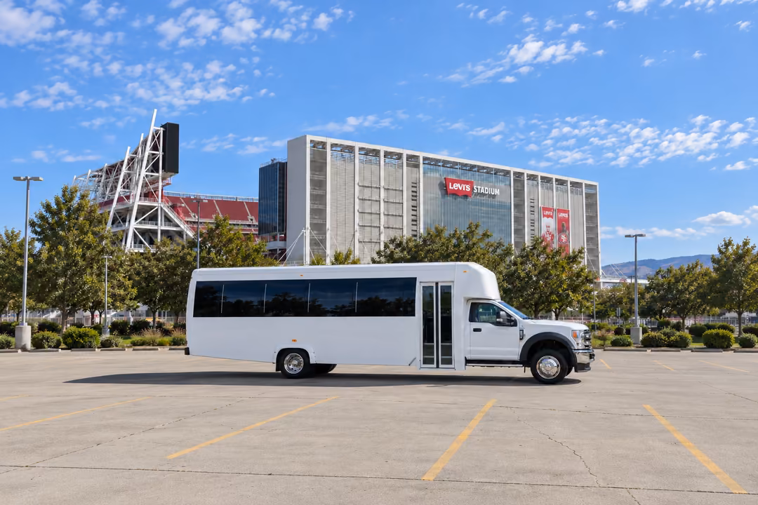 Union City 25 passenger party bus rental exterior