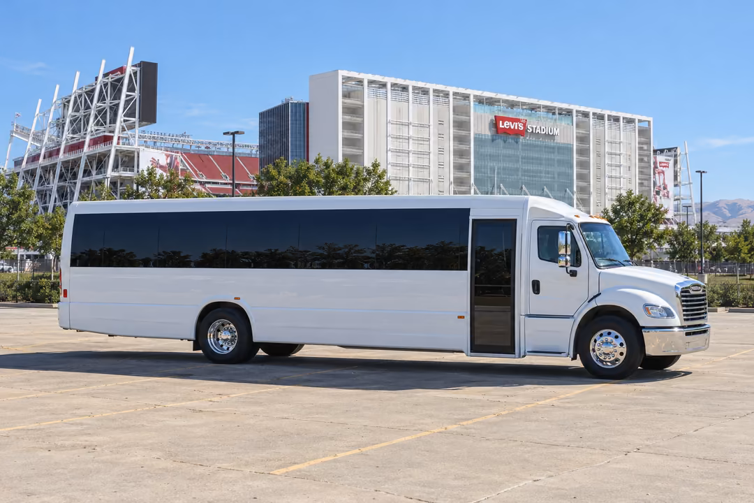 Union City 50 passenger party bus rental exterior