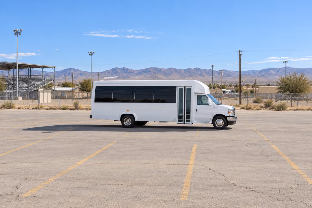 Victorville 15 passenger party bus rental exterior