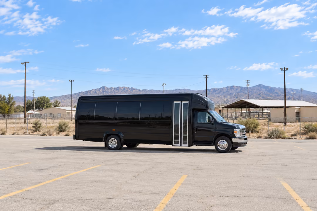 Victorville 20 passenger party bus rental exterior