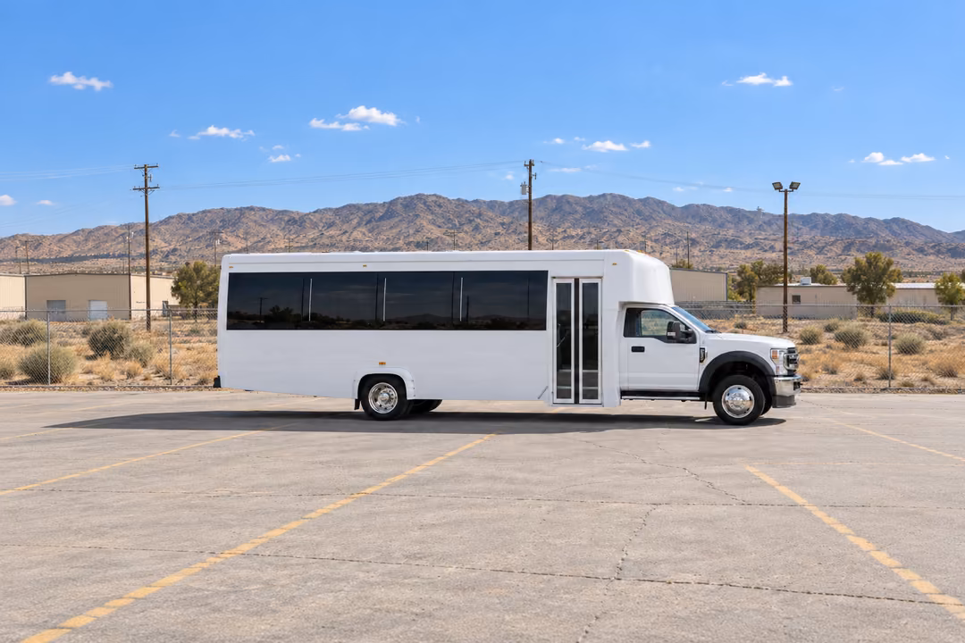 Victorville 30 passenger party bus rental exterior