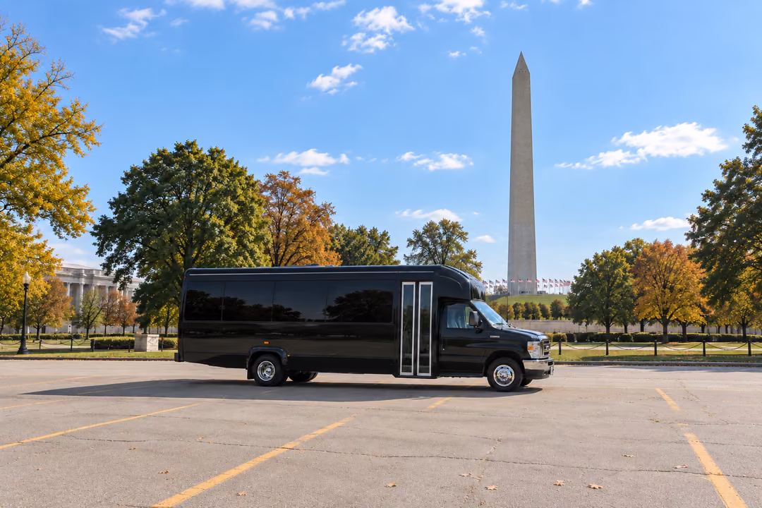 Washington 20 passenger party bus rental exterior