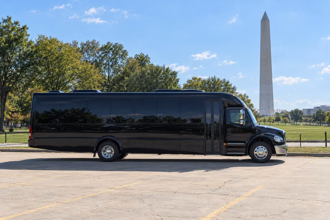 Washington 40 passenger party bus rental exterior