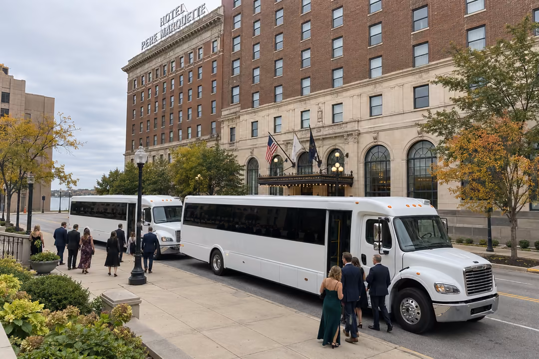 Wedding party bus and shuttle rentals in Peoria IL