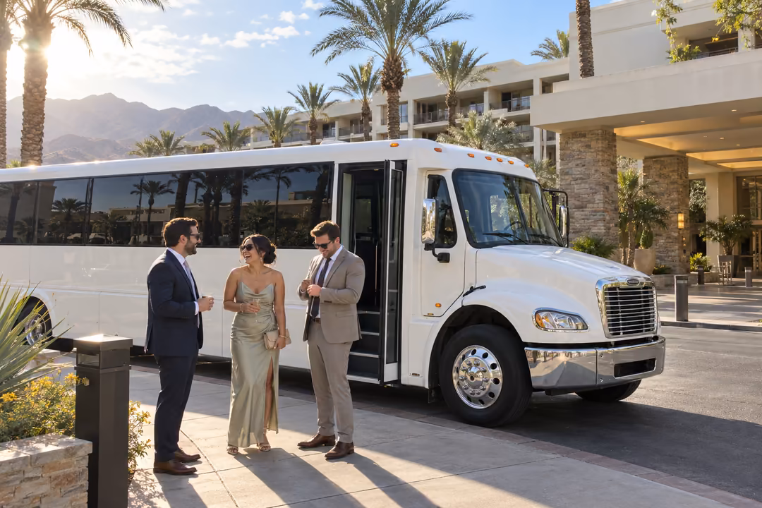 Wedding party bus rentals in Palm Desert