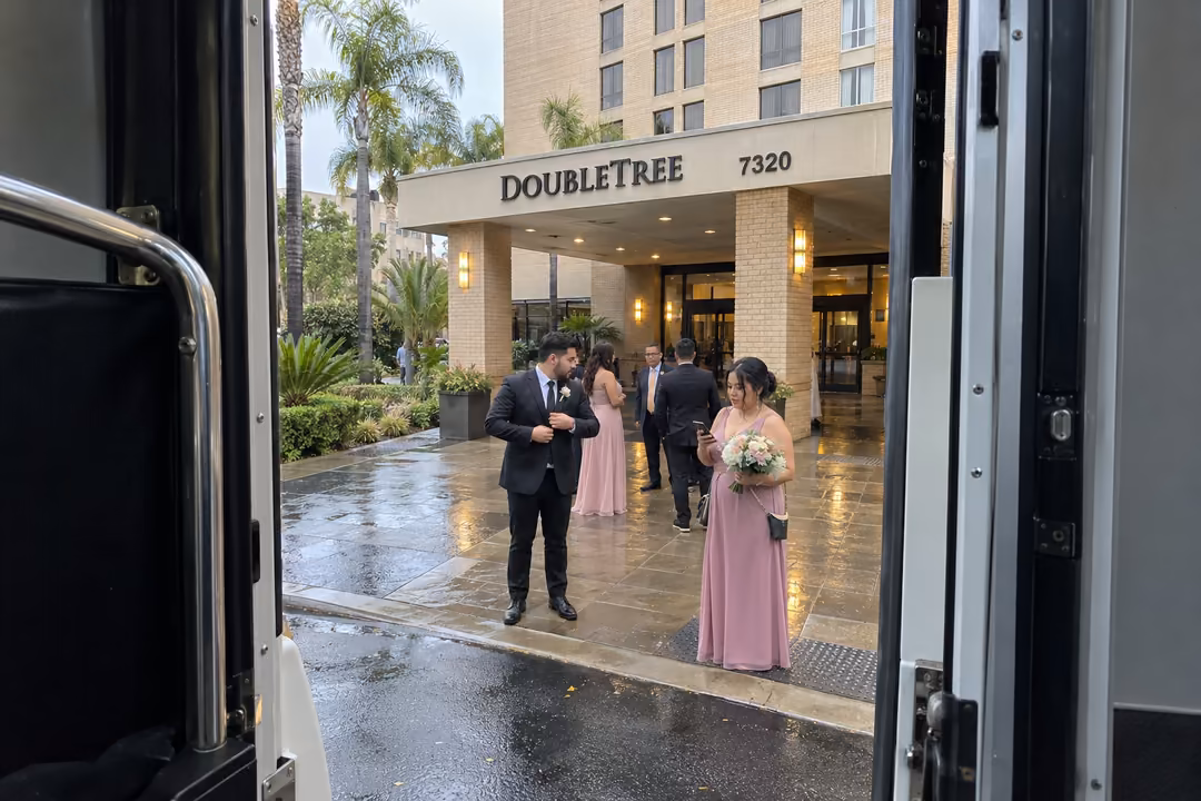 Wedding party bus rentals in Whittier