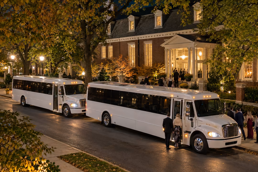 Wedding shuttle and party bus rentals in Evanston Illinois