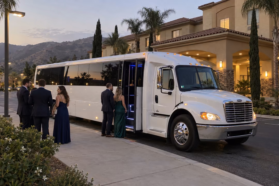 Wedding shuttle bus rentals in Lake Elsinore