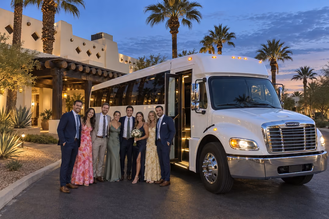 Wedding shuttles and party buses for your West Valley wedding