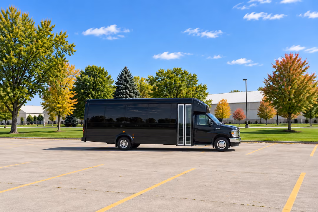 Wheaton 20 passenger party bus rental exterior