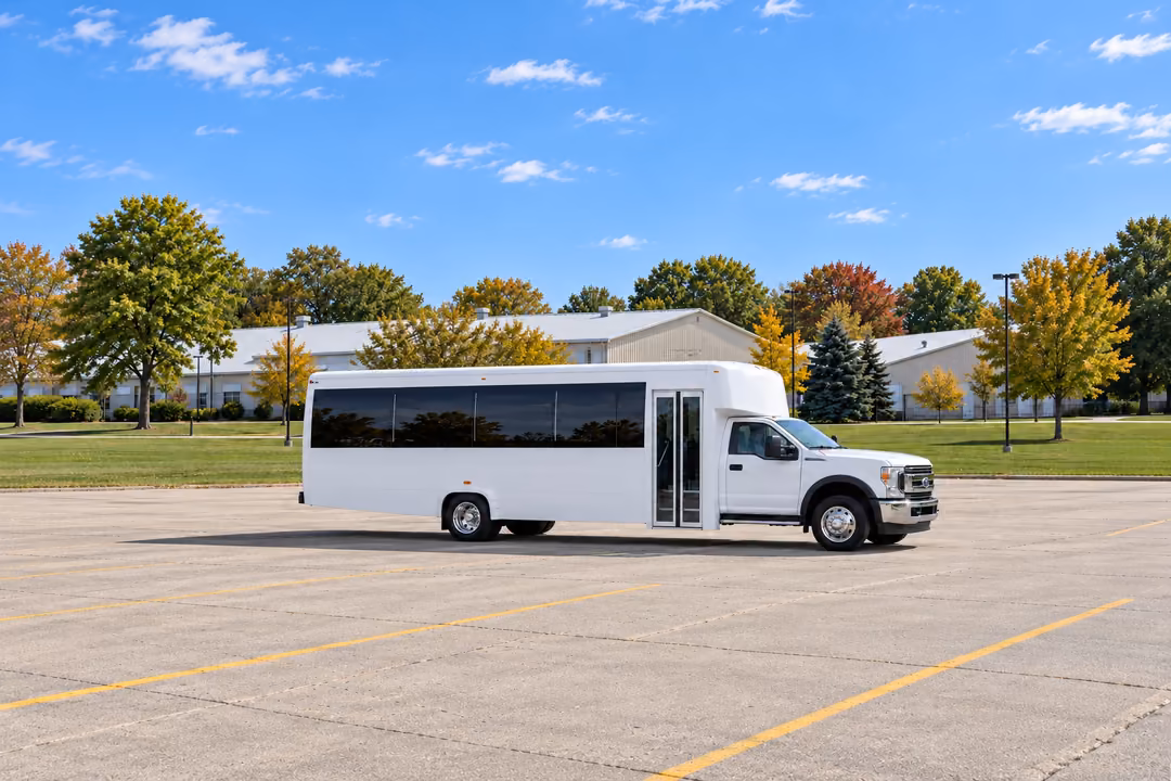 Wheaton 25 passenger party bus rental exterior