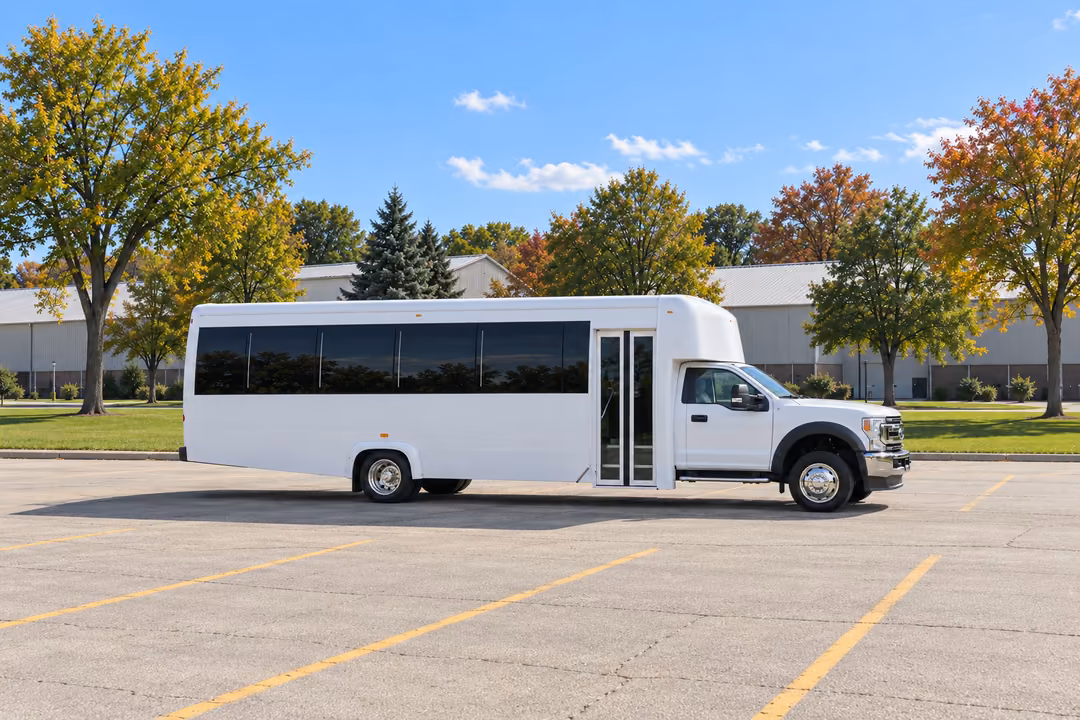 Wheaton 30 passenger party bus rental exterior