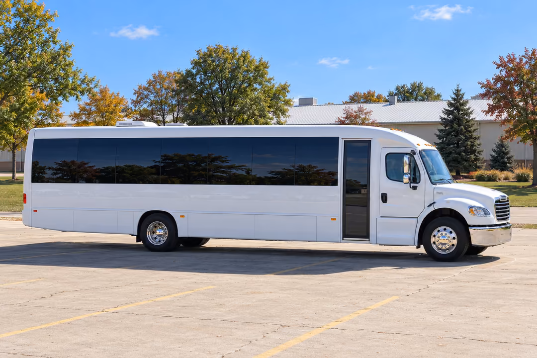 Wheaton 50 passenger party bus rental exterior