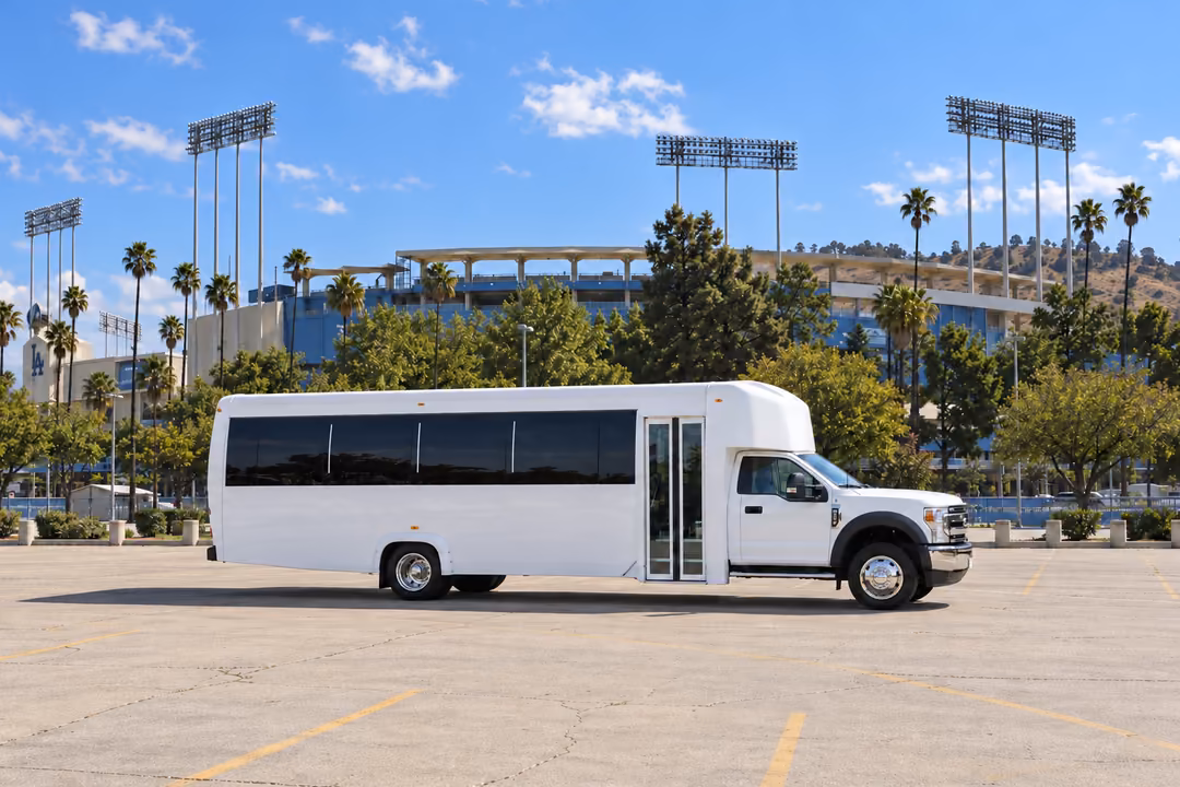Whittier 30 passenger party bus rental exterior