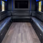 party bus leather perimeter seating or wrap around seating swatch