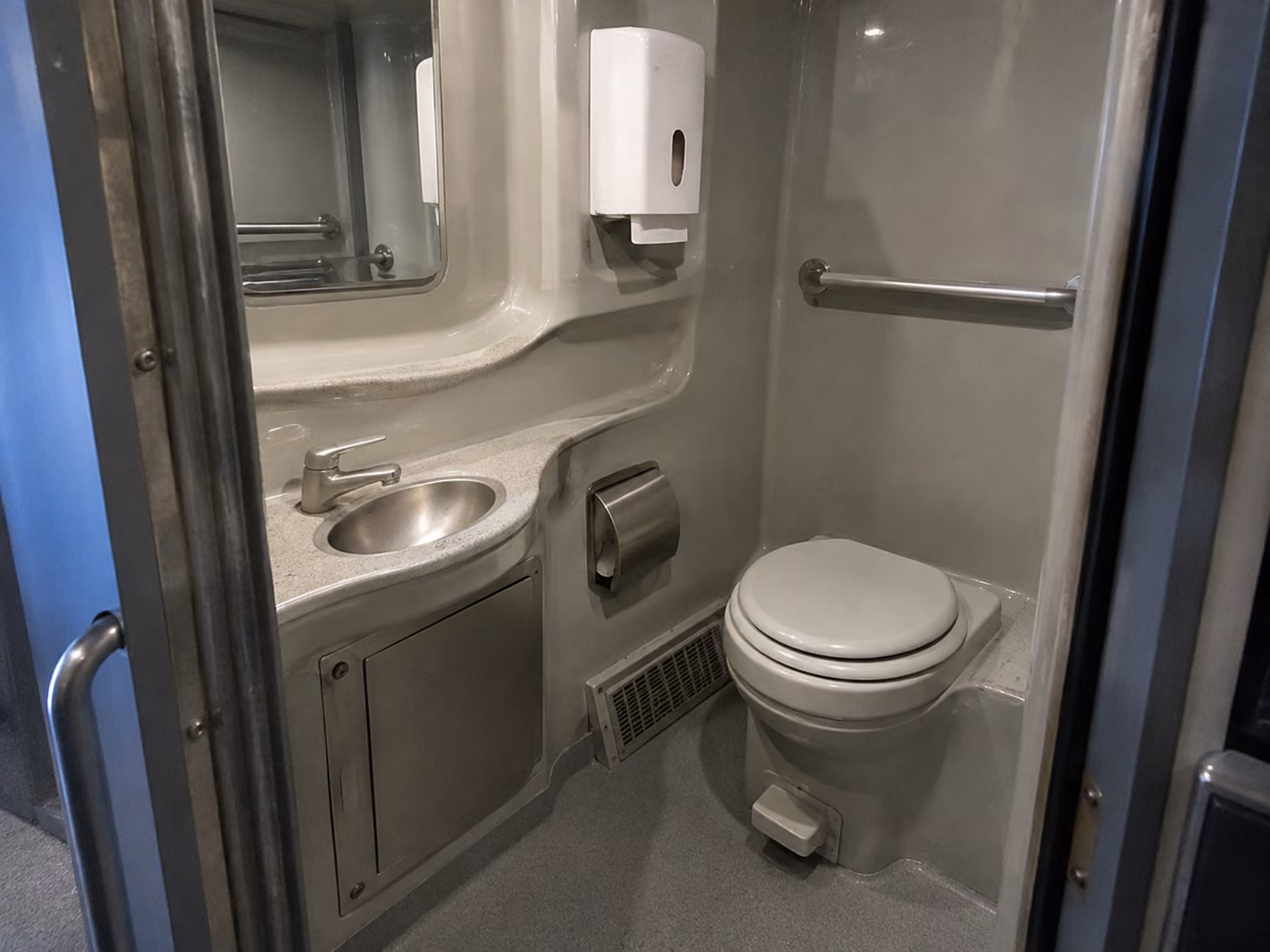 charter bus onboard restroom
