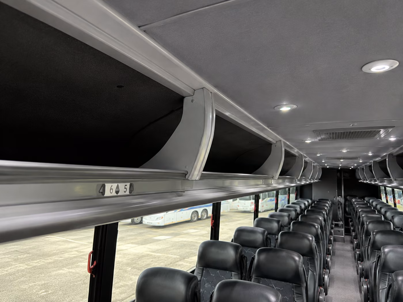 charter bus overhead storage