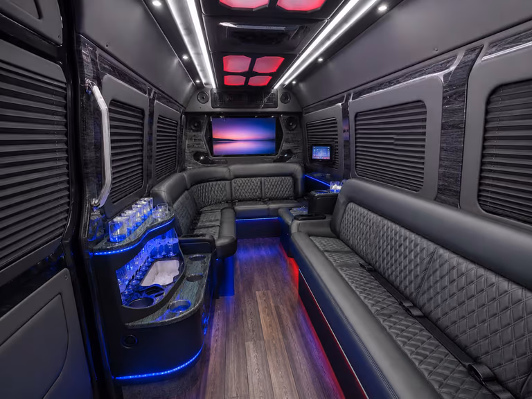 partybus.com sprinter van interior