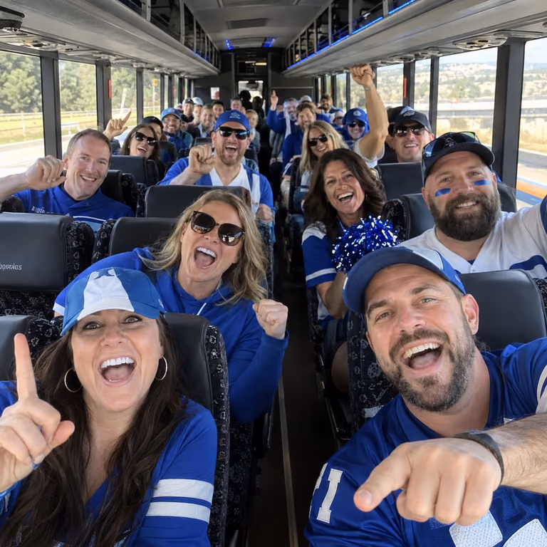 sports fans charter bus