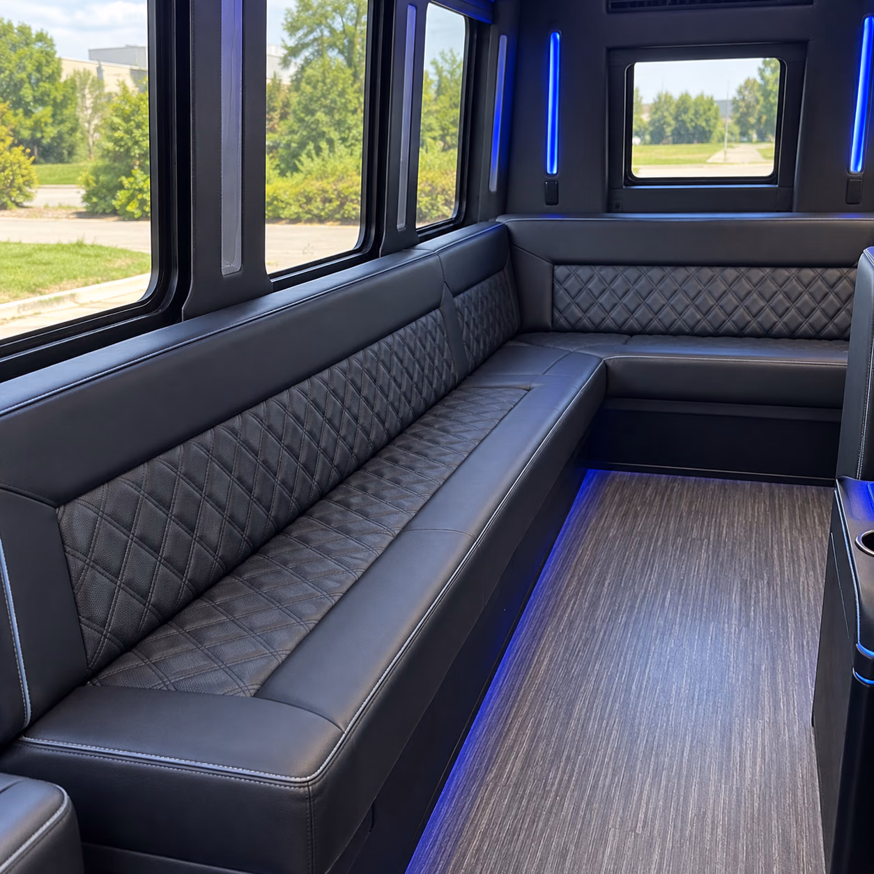 party bus lounge seating