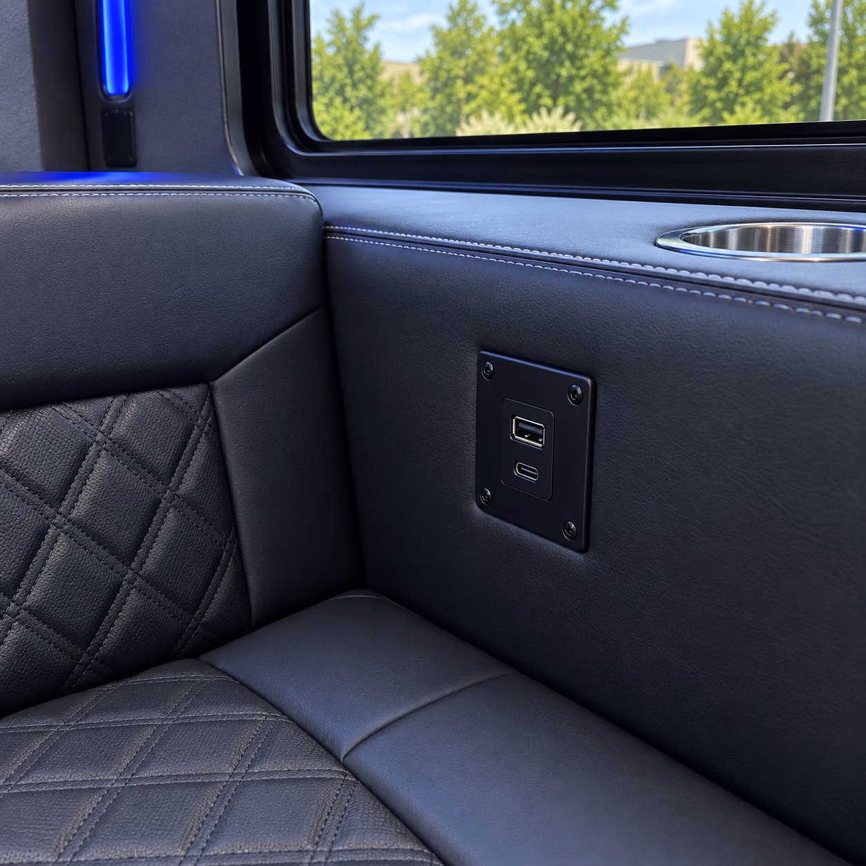 party bus usb power outlets