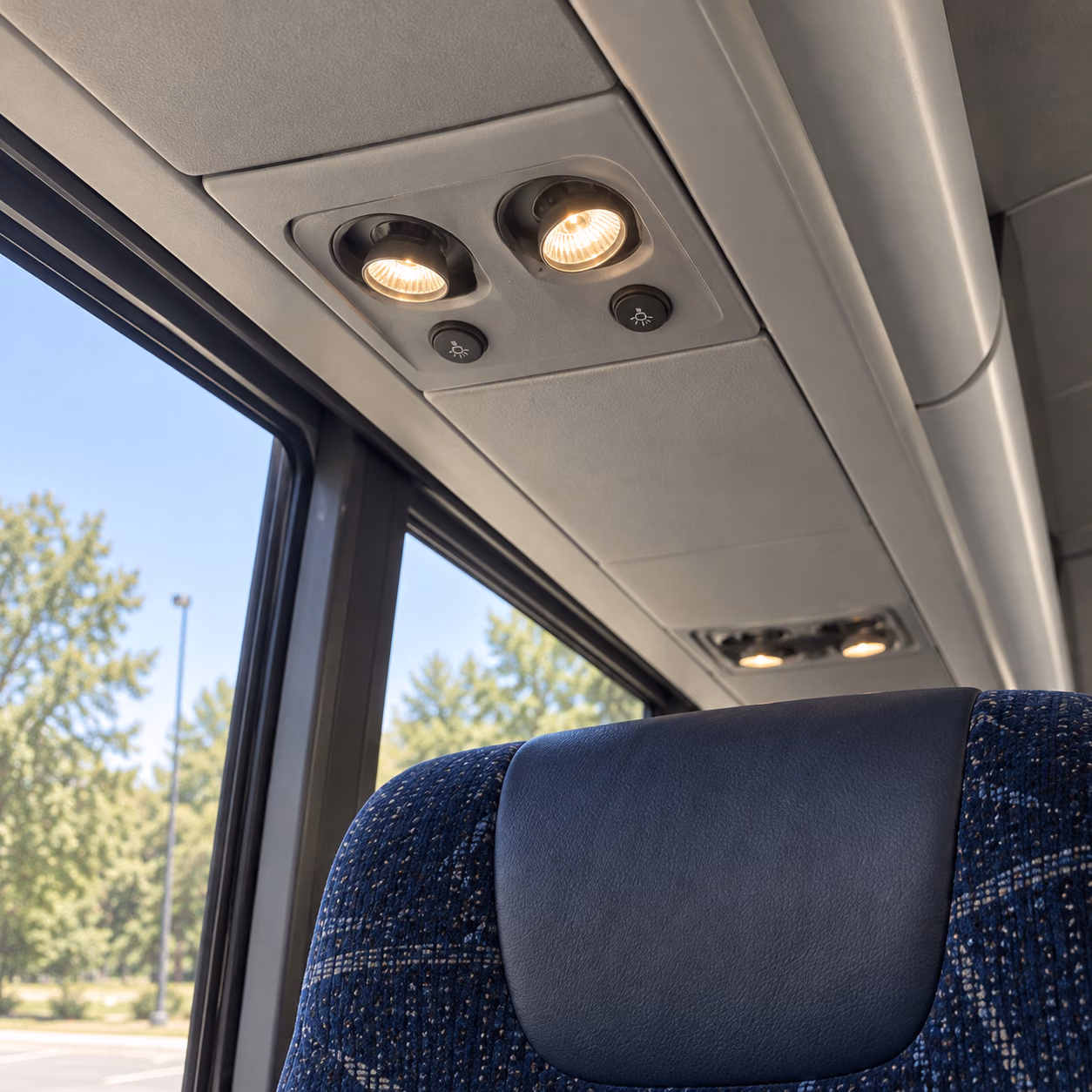 charter bus reading lights