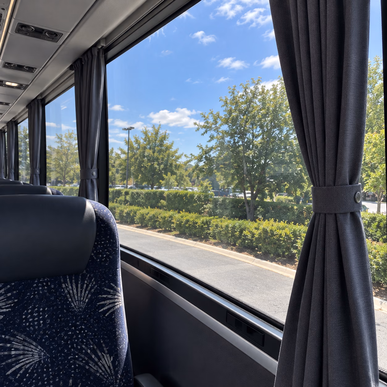charter bus window curtains
