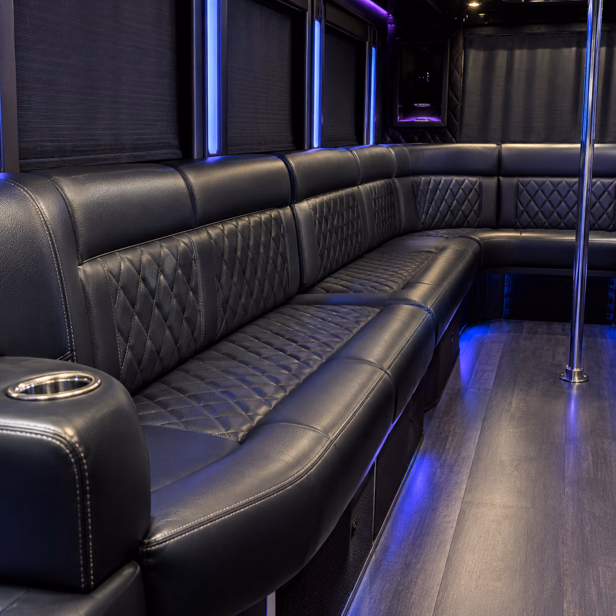 party bus lounge seating