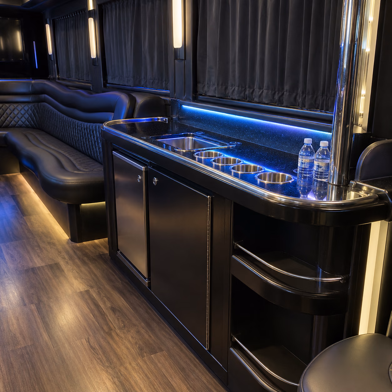 party bus onboard bar