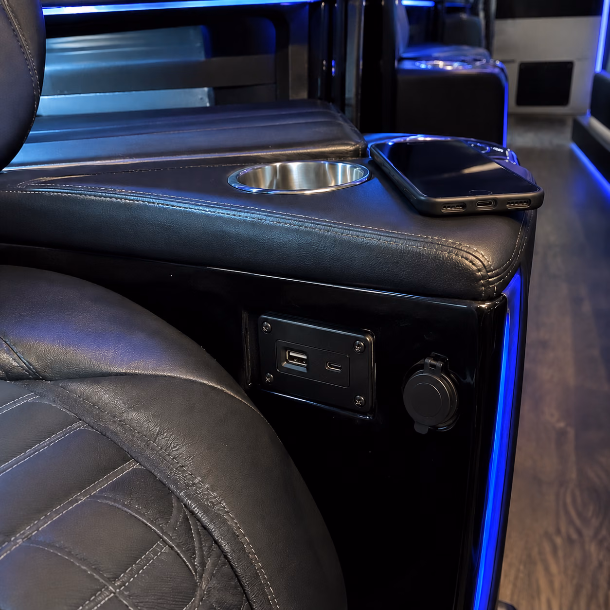 party bus usb power outlets