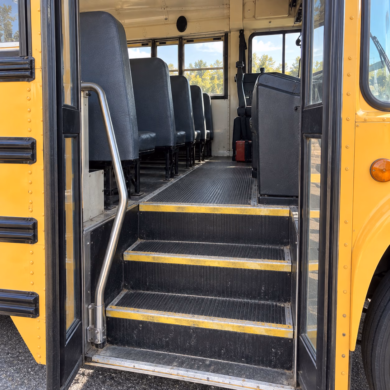 school bus entry steps
