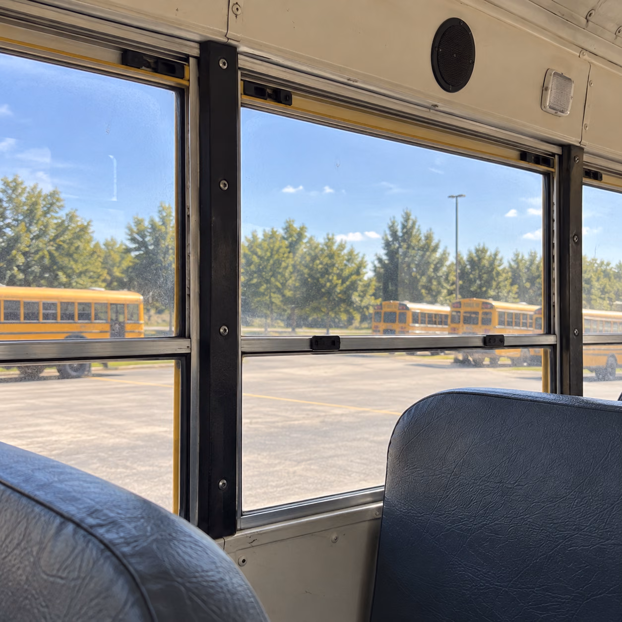 school bus side windows