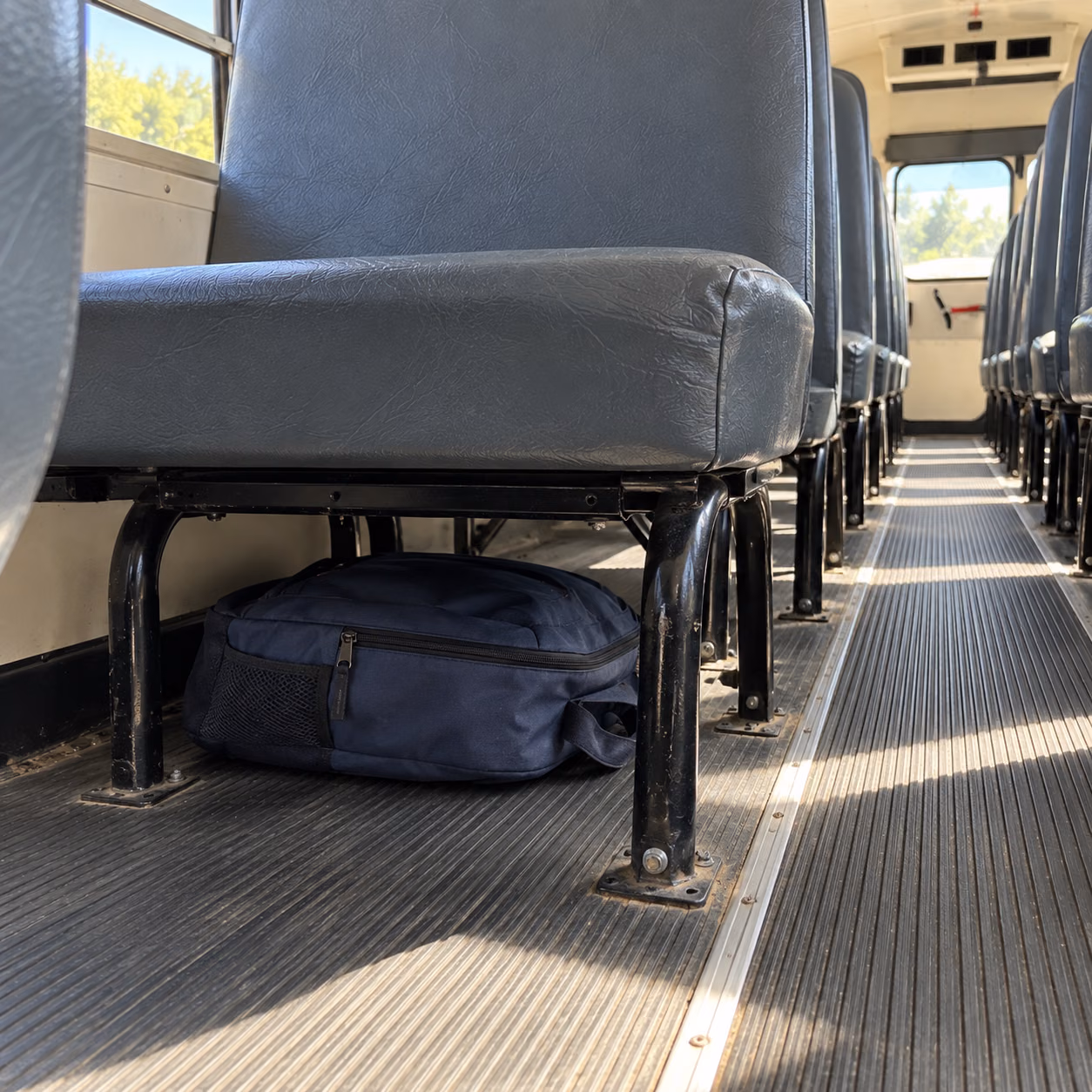 school bus storage under seats