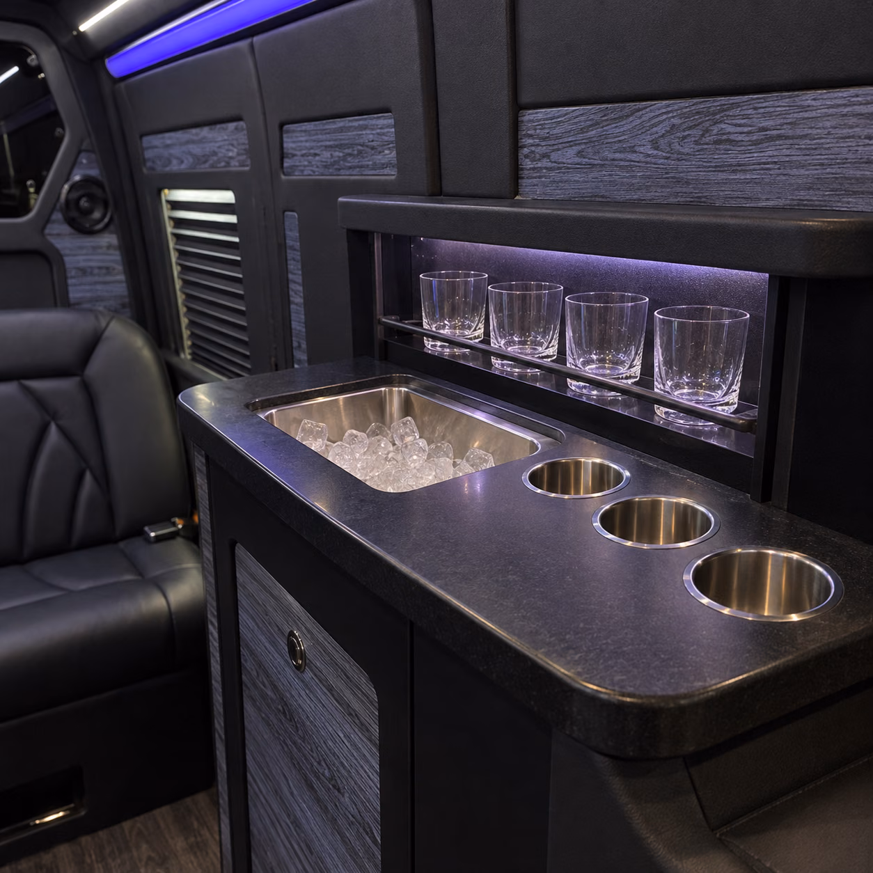 sprinter limo onboard bar