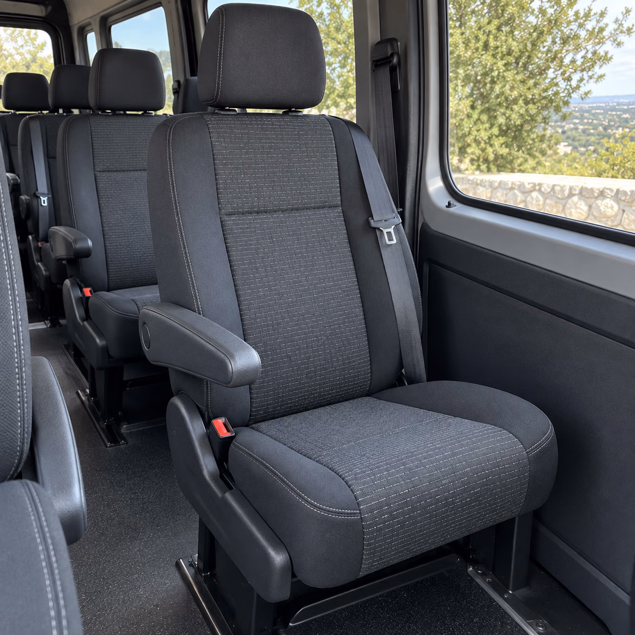 sprinter van cloth leather seating