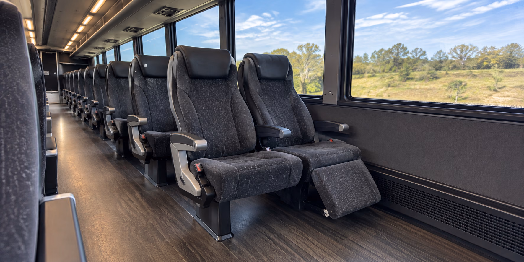 charter bus high back reclining seats