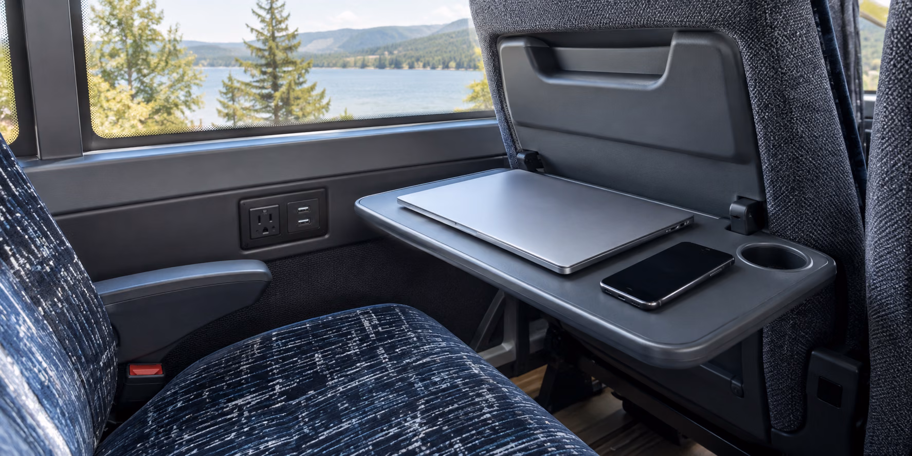 charter bus wifi and power outlets