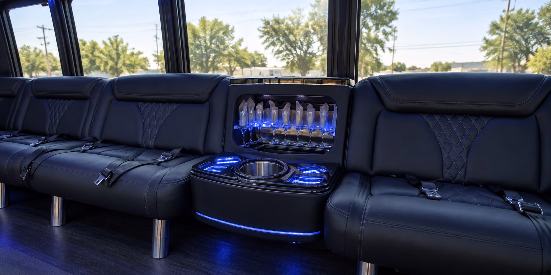 party bus full length bar