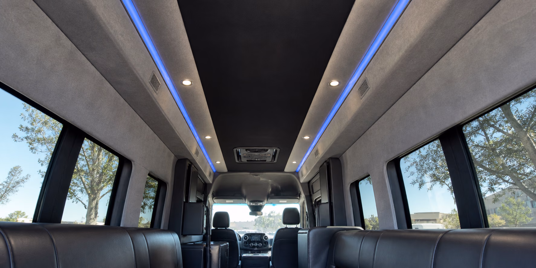 sprinter limo custom ceiling designs with led lighting