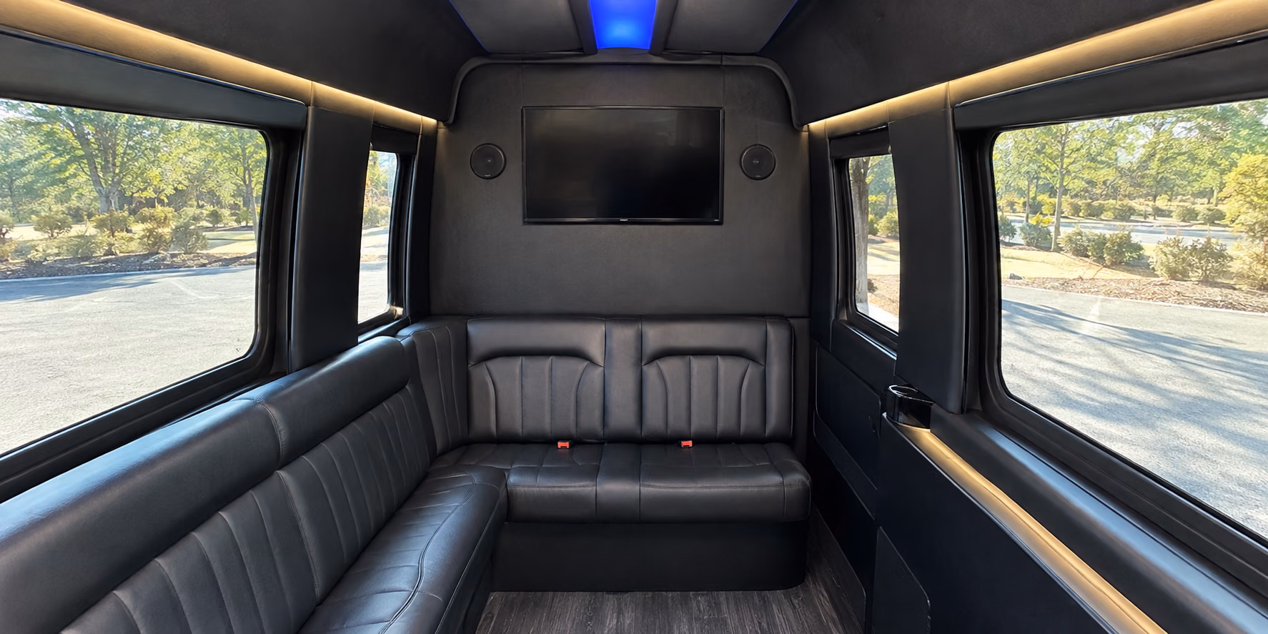 sprinter limo front and rear tvs