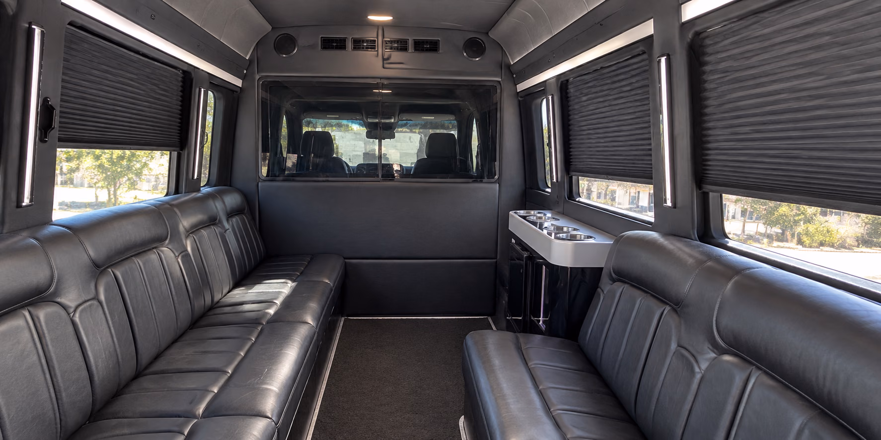 sprinter limo privacy divider and rear window shades